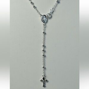 Sterling Silver Rosary Necklace